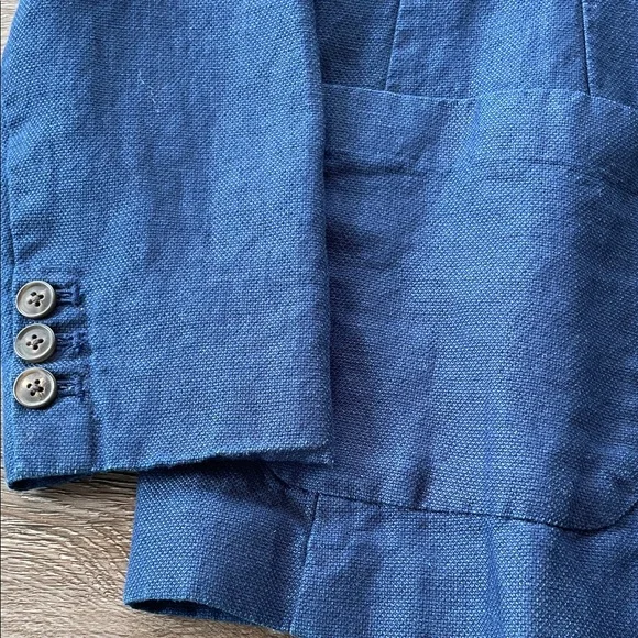 Old Navy Linen Cotton Navy Blue Fully Lined Blazer Jacket Size Small - Picture 6 of 9